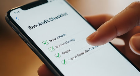 Close up view of a woman using a smartphone with e-commerce on the screenの写真素材