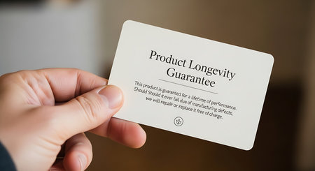 Close up of a hand holding a business cardの写真素材