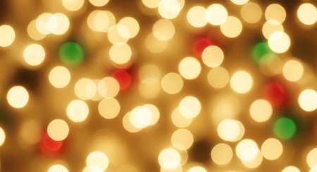 abstract background of christmas lights with bokeh defocused