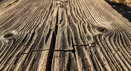 Wooden floor in the park, close-up. Texture.の写真素材