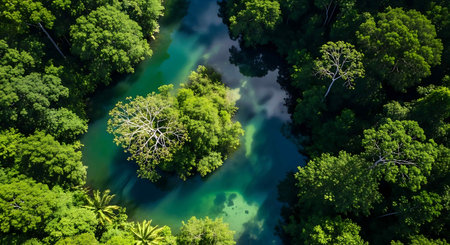 Aerial view of mangrove forest in Krabi, Thailand