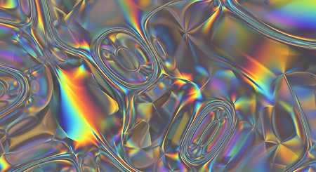 3d render, abstract background with iridescent iridescent rainbow paint