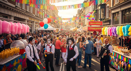 People visit the annual event.の写真素材