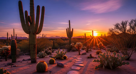 beautiful landscape with green hills and blue skyの写真素材