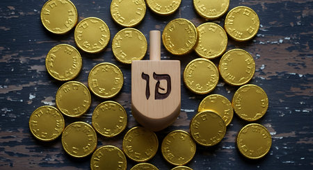 A still life composed of elements of the Jewish Chanukah/Hanukkah festival.