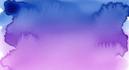Abstract watercolor background in purple and blue colors. Texture paper.の写真素材