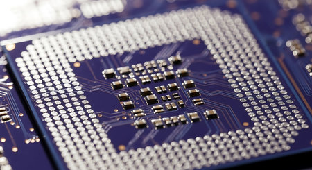 Circuit board close-up. Electronic computer hardware technology. Motherboard digital chip. Tech...
