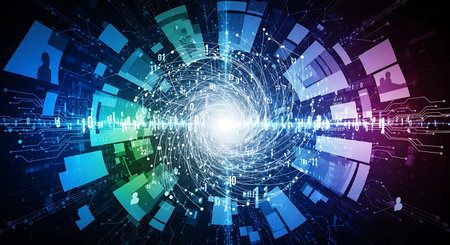 Abstract technology background. Futuristic user interface. Vector illustration for your design