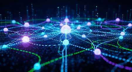 3D illustration of network connection. Technology background. Network connection concept