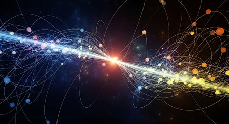 Global network connection. Futuristic technology style background. 3D rendering