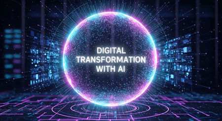 Digital transformation, digital transformation, digital transformation, digital transformation, digital transformation, 3d illustration.の写真素材