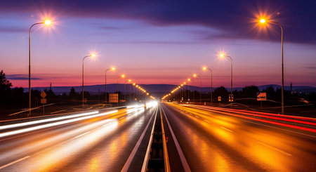 Beautiful sunrise on the sea and sky backgroundの写真素材