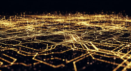 Abstract technology background. Network connection structure. 3D rendering. Big data visualization.の写真素材