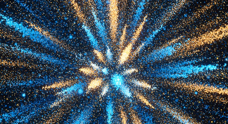 glitter vintage lights background. gold and blue. de-focused.の写真素材