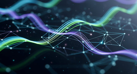 3d rendering of abstract technology digital background with connection lines and dots