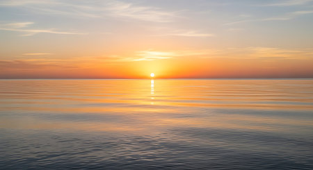 Sunset over the sea. Beautiful seascape. Sunset over the sea.の写真素材