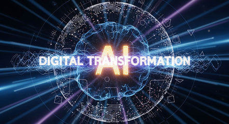 Digital data storage hologram over blue background. 3D Renderingの写真素材