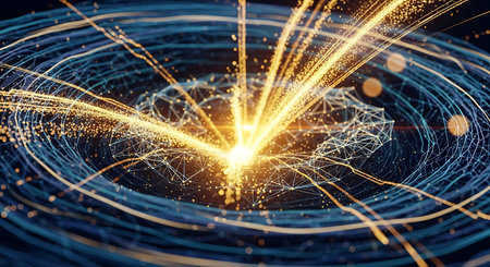 Abstract technology background. Network concept. 3d rendering toned image double exposure
