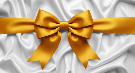 golden ribbon, christmas and new year conceptの写真素材
