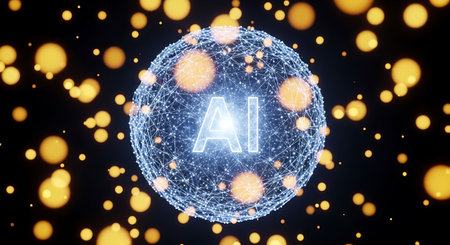 3D rendering of an artificial intelligence (AI) concept hologramの写真素材