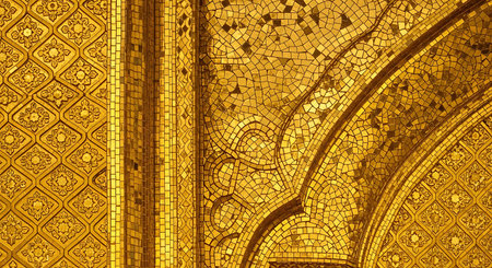 Detail of the interior of the Grand Palace in Bangkok, Thailandの写真素材