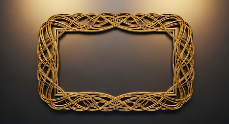 Decorative frame on a dark background. 3d rendering, 3d illustration.