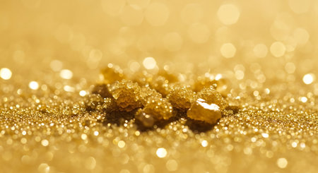 golden glitter christmas abstract background with shallow depth of field.の写真素材