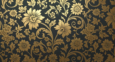 Vintage floral seamless pattern in Victorian style. Ornate floral background.の写真素材