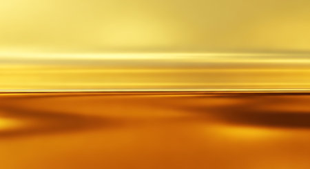 abstract golden background with some smooth lines in it and some reflectionsの写真素材