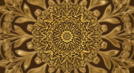 Ornament in the form of a mandala with gold elementsの写真素材