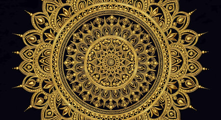 Mandala. Ethnic decorative element. Hand drawn backdrop. Islam, Arabic, Indian, ottoman motifs. Boho style.の写真素材