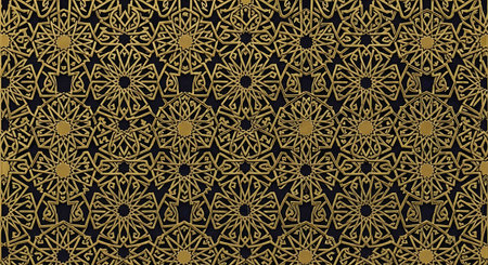 Seamless pattern based on traditional islamic art.Gold color.Vector.