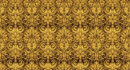 Seamless damask wallpaper pattern. Traditional Thai style ornament.