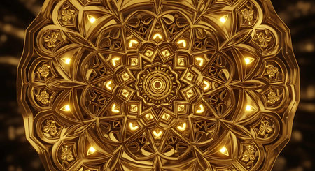 3D surreal illustration. Sacred geometry. Mysterious psychedelic relaxation pattern. Fractal abstract texture. Digital artwork graphic astrology magicの写真素材