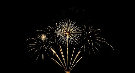 Colorful firework display for celebration happy new year and merry christmasの写真素材