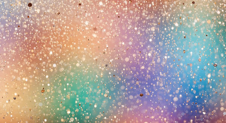 Abstract colorful background with bokeh defocused lights and stars.の写真素材