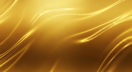 golden satin abstract background with some smooth lines in it.の写真素材