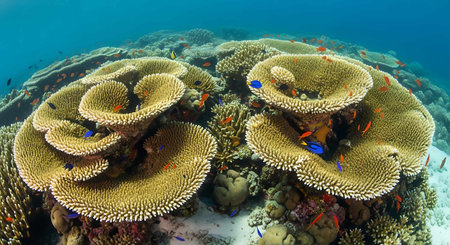 Tropical coral reef and fish in the Red Sea, Egypt