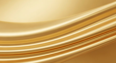 golden satin background close up. abstract background with smooth linesの写真素材