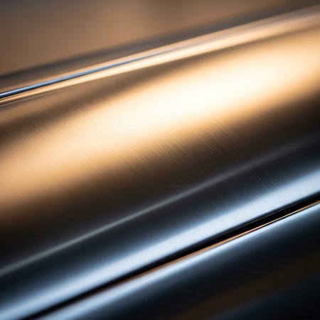 abstract metal background, close-up of metal surface with reflectionsの写真素材