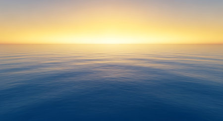 Beautiful sunset over the sea. Seascape. 3d renderの写真素材
