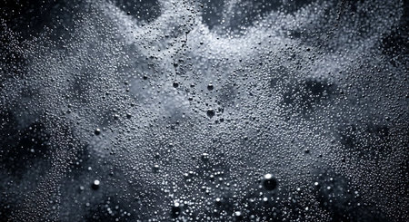 Water drops on a black background. Close-up. Texture.の写真素材