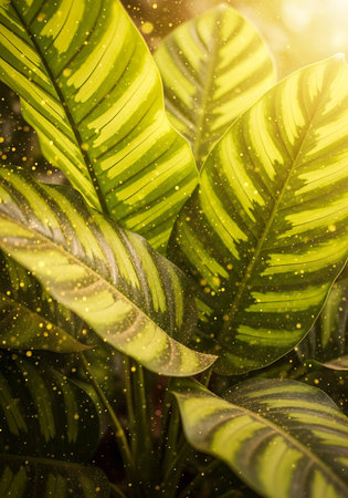 Close up of green leaf with sunlight background, nature and environment concept.