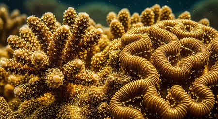 Close up of beautiful coral on a coral reef in the Red Seaの写真素材