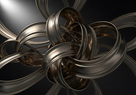 Abstract metallic background, 3d render illustration. Computer digital drawing.