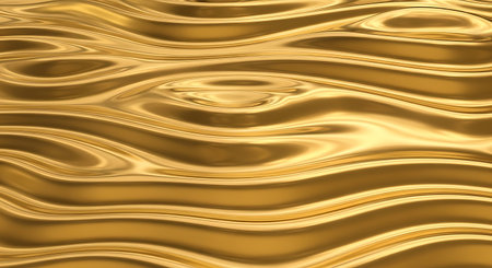 golden metallic background with some smooth lines in it (3d render)の写真素材