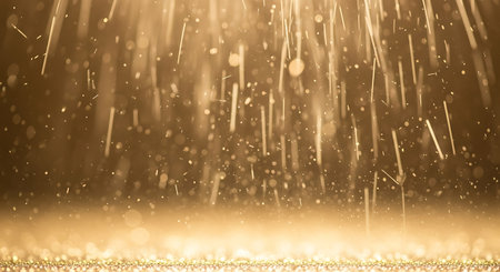 golden glitter vintage lights background. gold and black. defocused.の写真素材