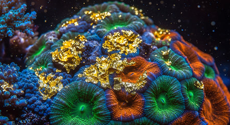 3D Illustration of a colorful corals in the sea.の写真素材