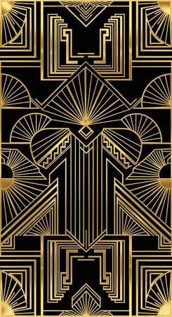 Art Deco vintage ornamental seamless pattern. Template for design. Vector illustrationの写真素材