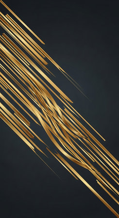 Abstract golden line on a dark background. Vector illustration. Eps 10の写真素材